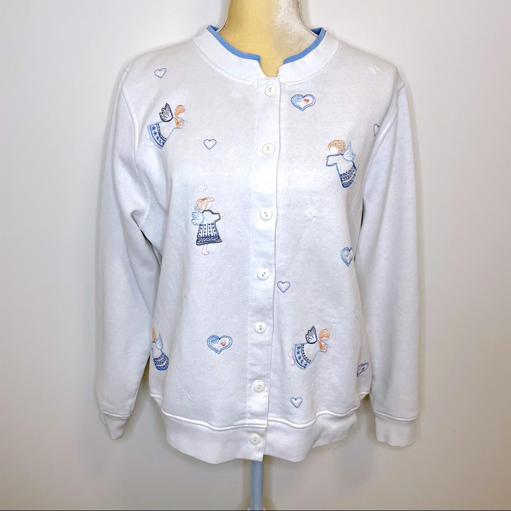 Vintage Cardigan by Malarkey Women’s Medium Angels Grandma Christmas
